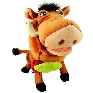Disney Parks Pumbaa Plush Stuffed Animal with Bugs 14” Lion King Toy